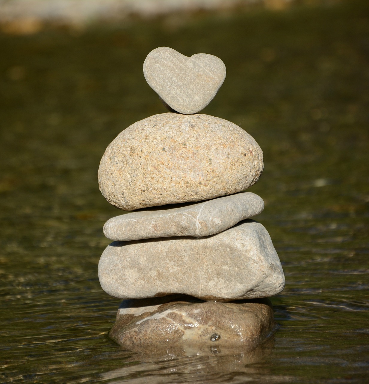 heart, water, stone heart, nature, balance, stones, stone balance, stone tower, stack, zen, meditation, quiet, balance, balance, balance, balance, balance