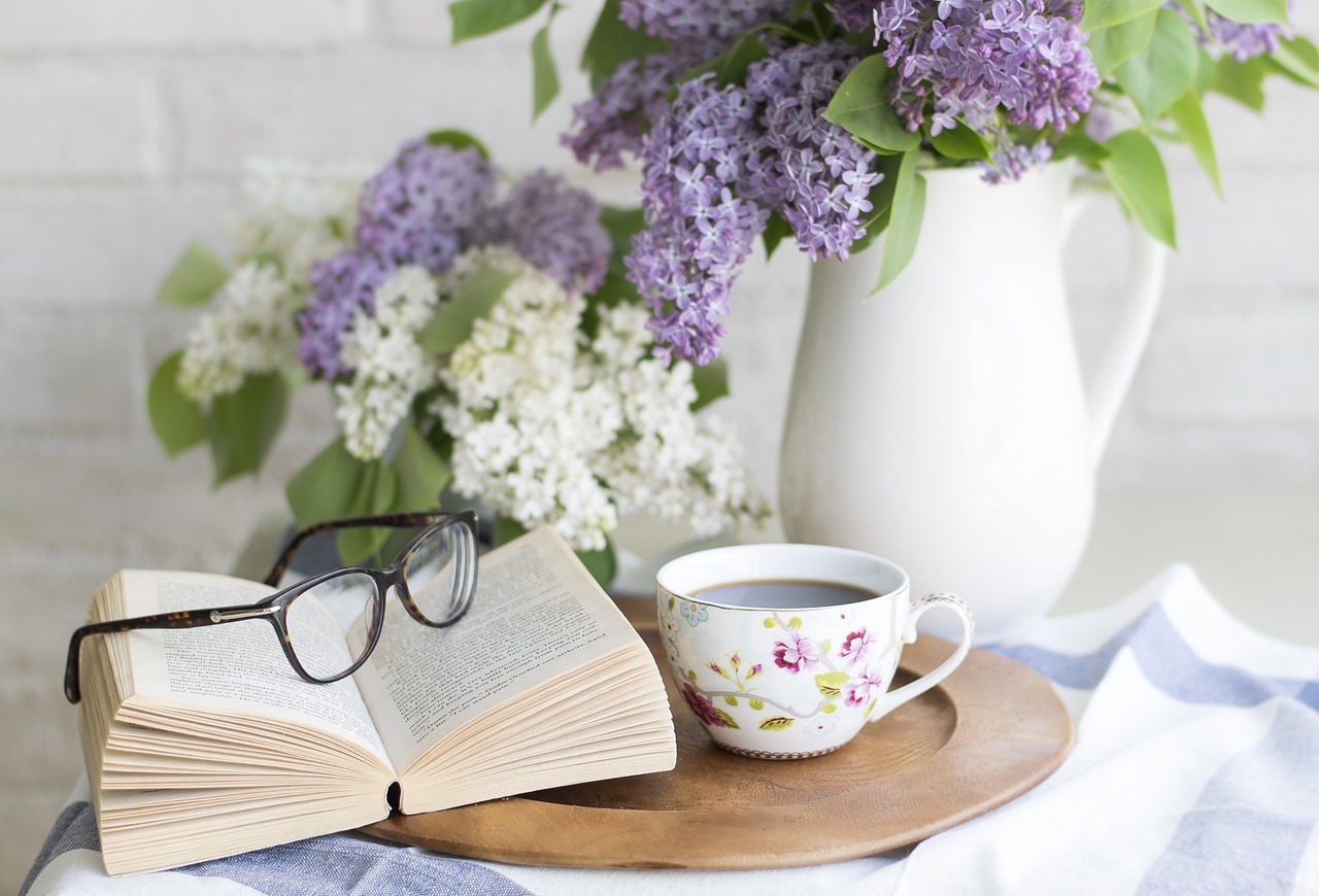 coffee, book, nature, flowers, setting, romantic, rustic, flower wallpaper, teacup, vintage, beautiful flowers, home, reading, lifestyle, cozy, relaxing, lilac, table, glasses, coffee, coffee, book, book, book, home, home, home, home, home, flower background, reading, reading, lifestyle