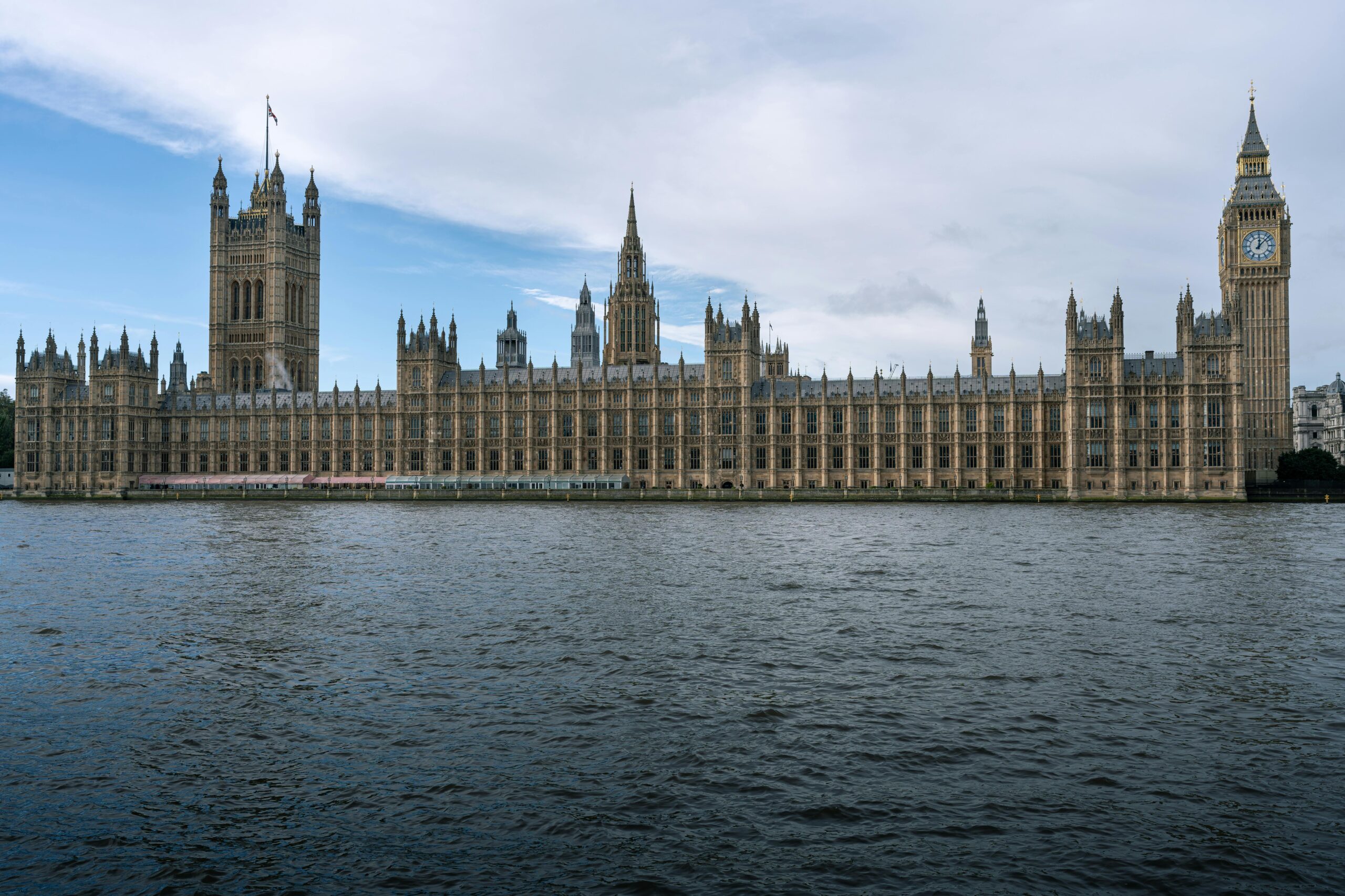The Palace of Westminster, London, on the River Thames with Big Ben.